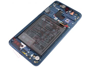 Pantalla completa Service Pack IPS LCD negra con marco azul para Huawei Mate 20